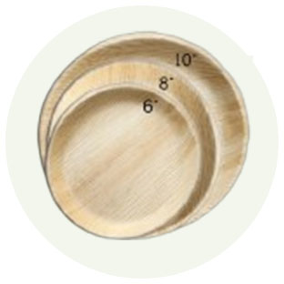 Round areca leaf plates